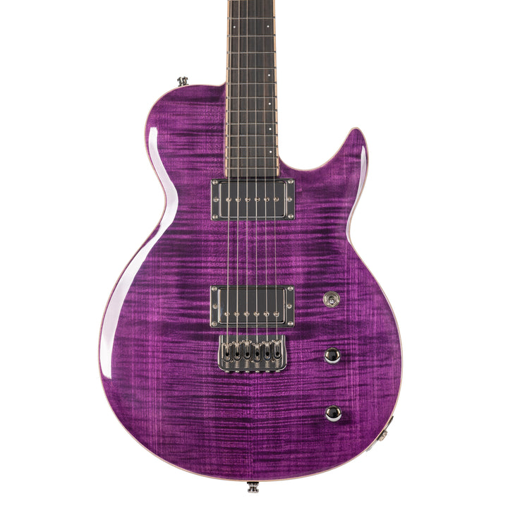 Guitare Nina De Leeuw, table en érable ondé teinte Lavender Fields of Provence, vue de face