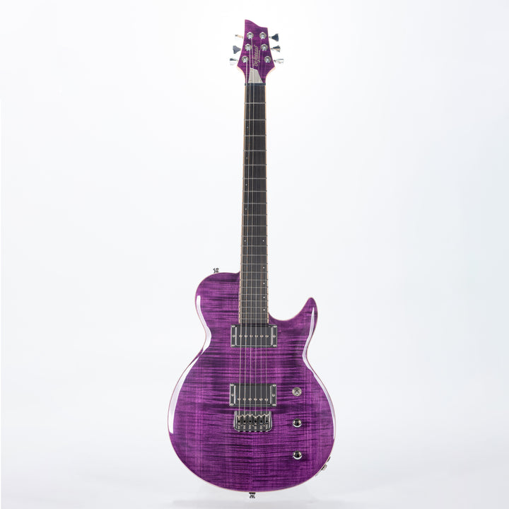 Guitare Nina De Leeuw, table en érable ondé teinte Lavender Fields of Provence, vue de face