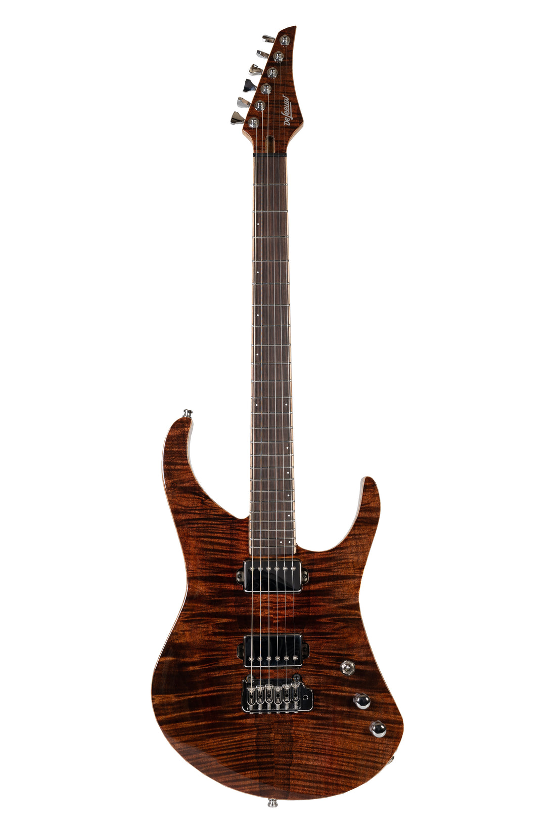     MS6_Guitar_Tremolo_Dark_Chocolate_Front_De_Leeuw_Guitars_Paris_Made_in_France_Luthier_Guitar_Maker_France_Neck_Through_Manche_Traversant